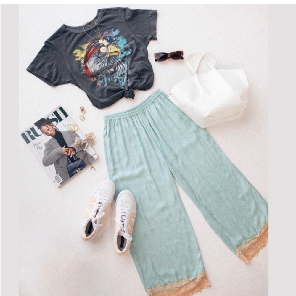 Spell Ocean Pants with Lace Trim medium NWT